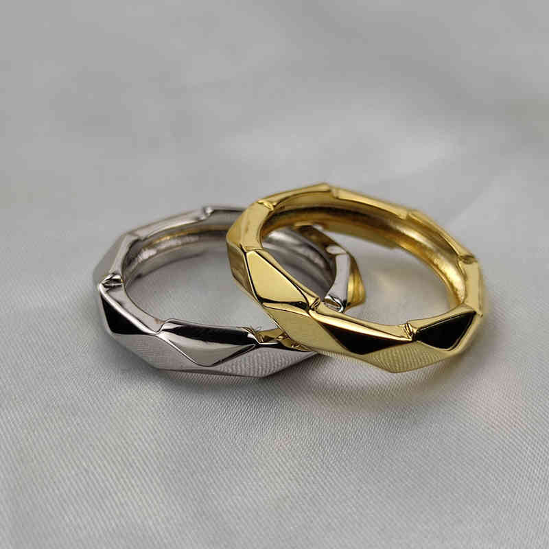 European Style Water Chestnut Ring Men and Women the Same 925 Silver Gold-plated High Fashion Trend Brand-image-779981048