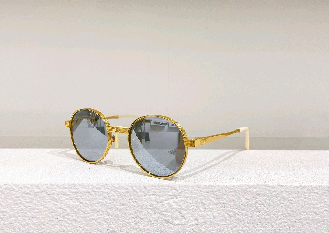 

Round Gold Silver Mirror Sunglasses 0872 Metal Sun Glasses for Men with Box