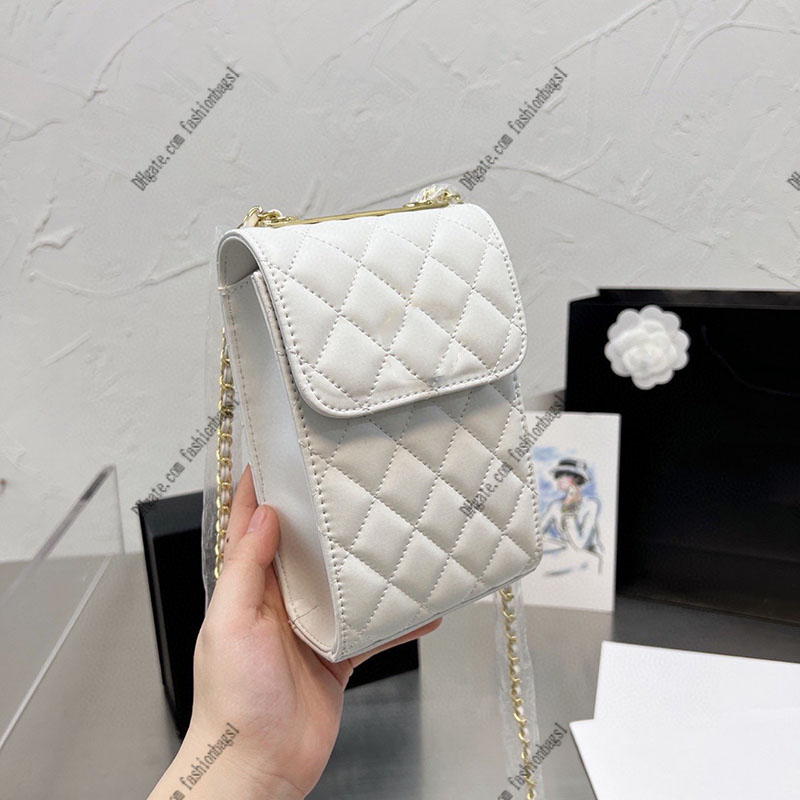 Sac de taille vertical de créateur pour femmes, sac à cosmétiques à épaule matelassé en treillis de diamant à rabat classique