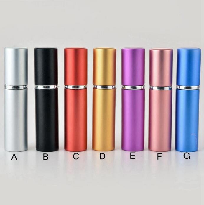 

5ml Perfume Bottle Aluminium Anodized Compact Perfume Atomizer Fragrance Glass Scent-bottle Travel Refillable Makeup Spray Bottle FY3329 CDC15