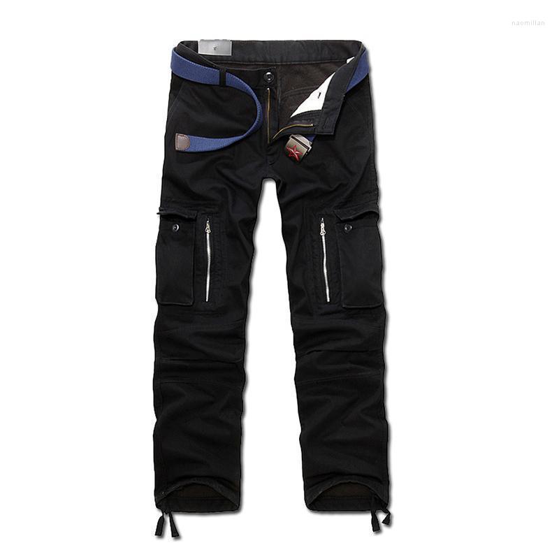 

Men's Pants Casual Pockets Thicken Warm Winter Men's Brown Black Plus Size38 40 Fashion Loose Baggy Joger Worker MaleMen's Naom22