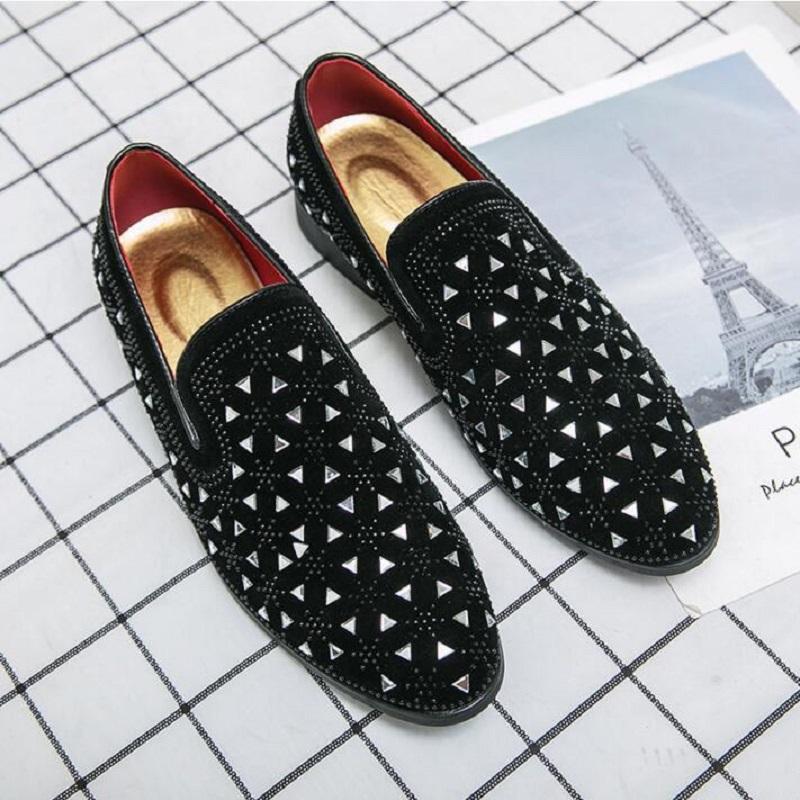

Dress Shoes Men Rhinestone Black Platform Shoe Shiny Diamond Designer Zapatillas For Classic Da015