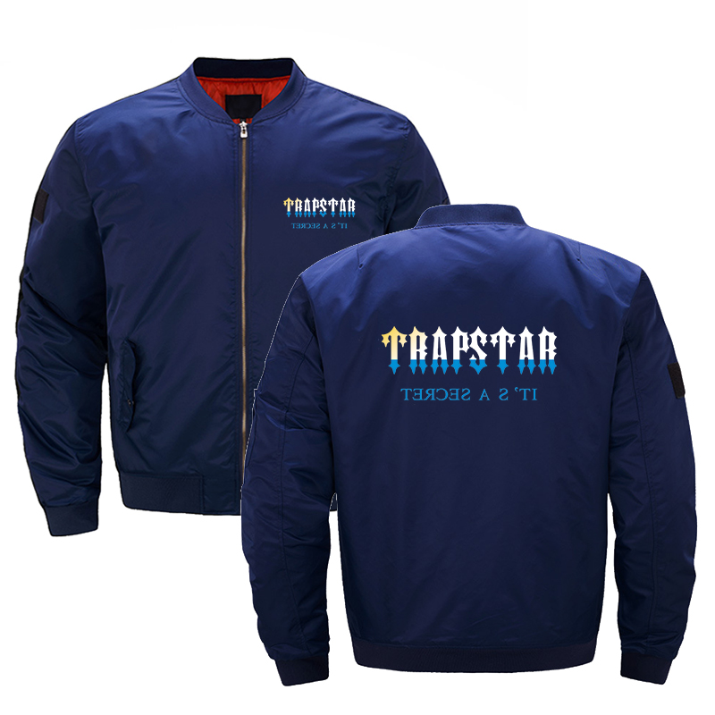 

Trapstar London Men's Jackets Spring Men's Jacket Casual Plaid Windbreaker Coat Men Streetwear Fashion Baseball Collar Bomber Slim OuterwearMen's, Navy blue