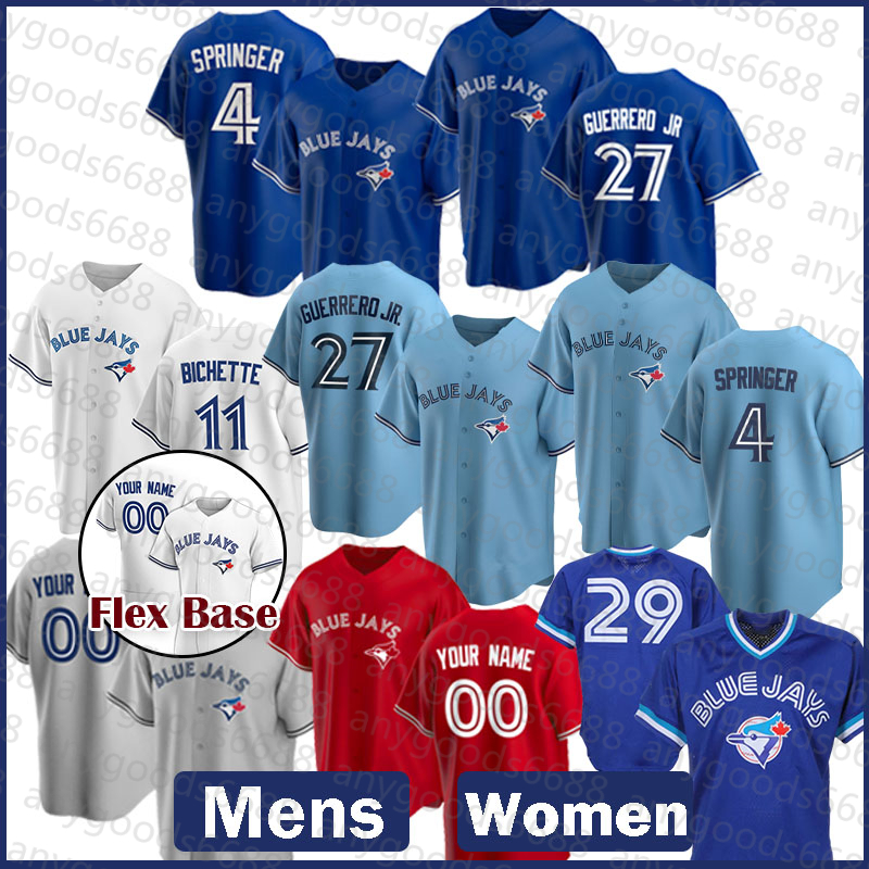 

Toronto Blue 2022 New Jays Baseball Jersey 27 Vladimir Guerrero Jr. 11 Bo Bichette 4 George Springer 16 Yusei Kikuchi 8 Cavan Biggio 15 Randal Grichuk 24 Nate Pearson, Mens(lanniao