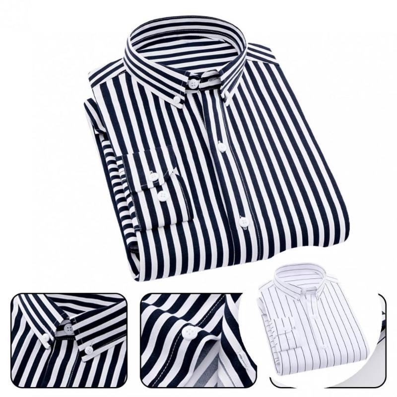 

Men's Dress Shirts Stylish Buttoned Shirt Long Sleeve Lapel Buttons Men Top, Blue