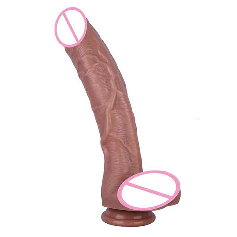 Realistic Silicone with Toy Dildo Soft Massager Huge Penis Sex Suction Cup 11.41inch Toys for Woman Anal Masturbation Vibrator-image-788734215