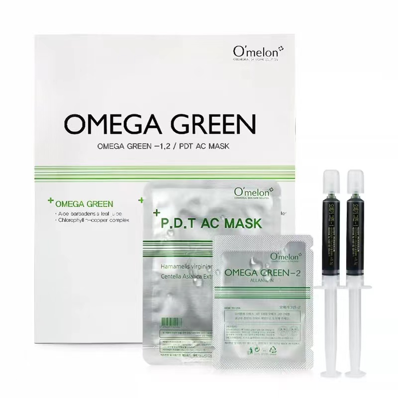 

One Box Korean OMEGA GREEN Face Serum for Microneedle Roller Derma Pen Peeling Set Mask Skin Rejuvenation Beauty Salon MTS Micro Needle Anti Acne