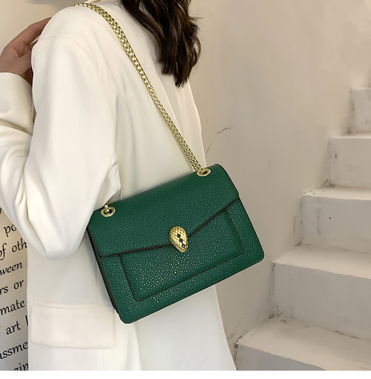 

Leather bag trendy ins fashion one-shoulder messenger square bag women's all-match small bags, White