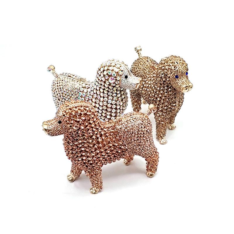 

Evening Bags Women Party Bag Diamonds Luxury Crystal Clutch Bridal Wedding Purse Handbag Animal Dog PursesEvening, Color 4 black