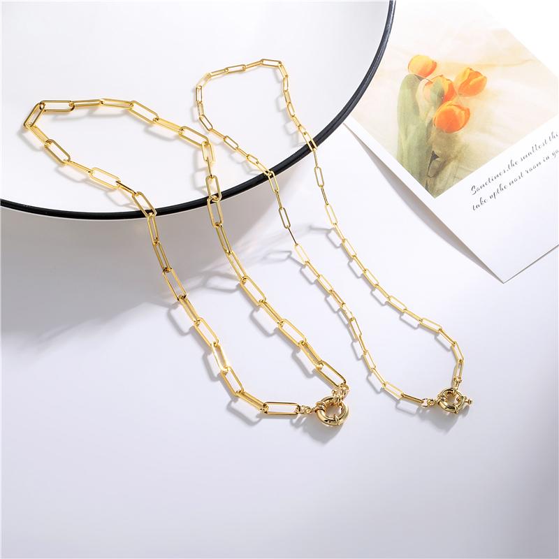 

Chains Anchor Clasp Anklet Necklace Women Men Choker Stainless Steel Geometric Link Chain Basic DIY NecklaceChains