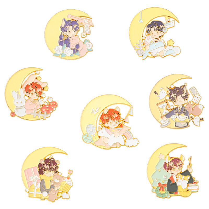 

Creative Cartoon Enamel Brooches Pins Girls Boys Lovely Sweater Jackets Backpack Wear Jewelry Badge Cute Lapel Pin