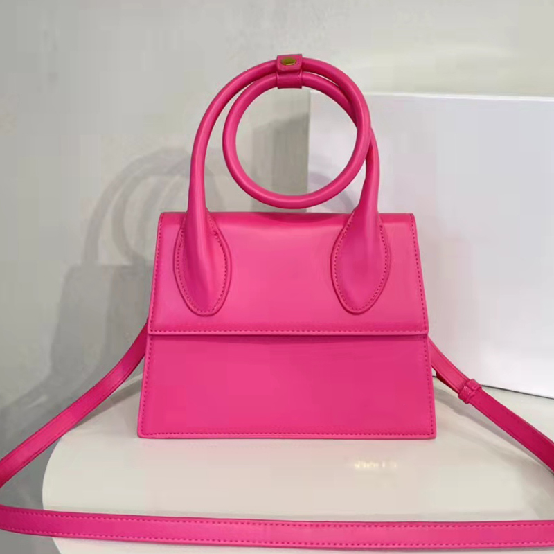 

Design Fashion One Shoulder Messenger Bag Solid Color Luxury Matte Suede Double Circle Ladies New Multifunctional Handbag, Red