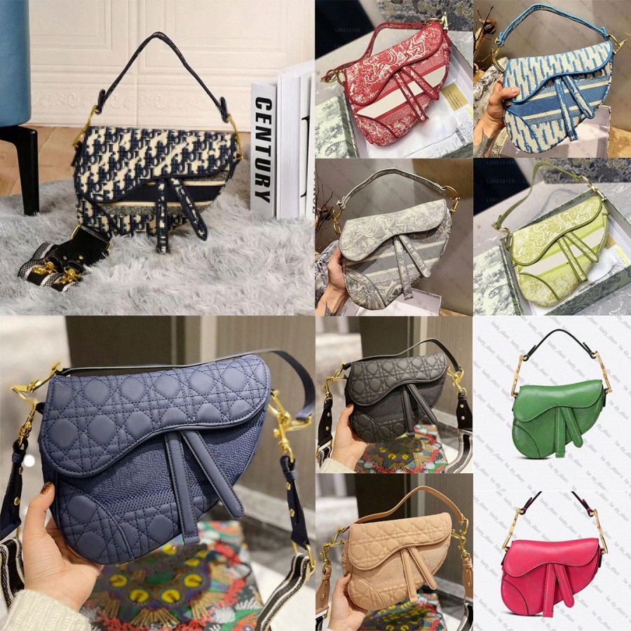 

Wholesale Top Quality saddle Fashion Shoulder Bags classic bag flap grained Leather designer handbag lady Floral Embroiderys Cowboy Blue Crossbody Wal d4O7#