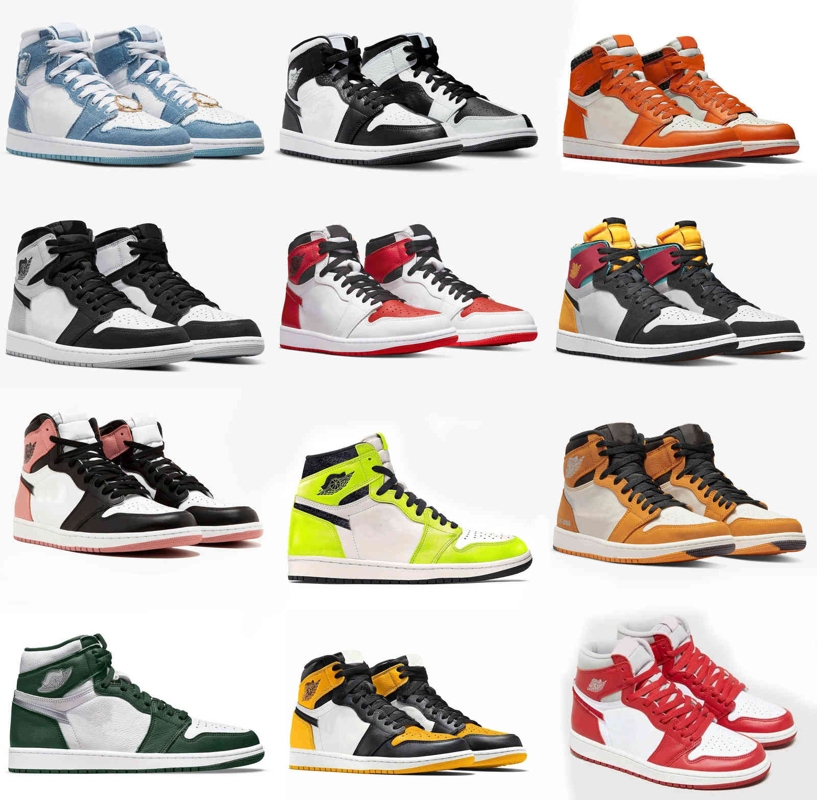 

Designer Shoes Authentic 1 High OG Stealth Basketball Light Curry Taxi Yellow Toe Visionaire Chicago Reimagined Sneakers 1S Gorge Green Men, #18 university blue