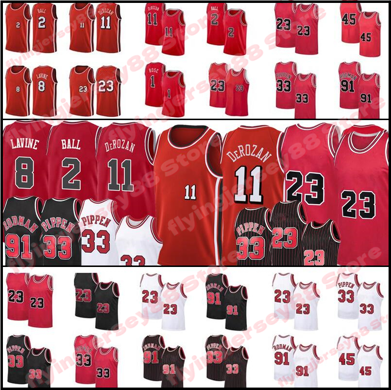 

DeMar 11 DeRozan Zach 8 LaVine Lonzo Rose 2 Ball Jersey Basketball 23 Micheal Scottie Dennis 33 Pippen 91 Rodman Throwback Mens Jerseys, Retro jersey