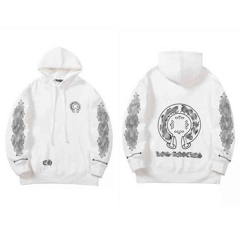 Classic Designer Hoodies Fashion Luxury Mens Zipper Sweatshirts Horseshoe Sanskrit Cross Print Pullover Hooded High Quality Sweater Women Tops Ja-image-760689973