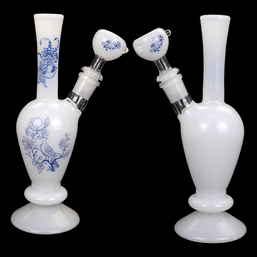 

blue and white porcelain water hookah Chinese style colorful smoking glass oil rig bong pipe style C