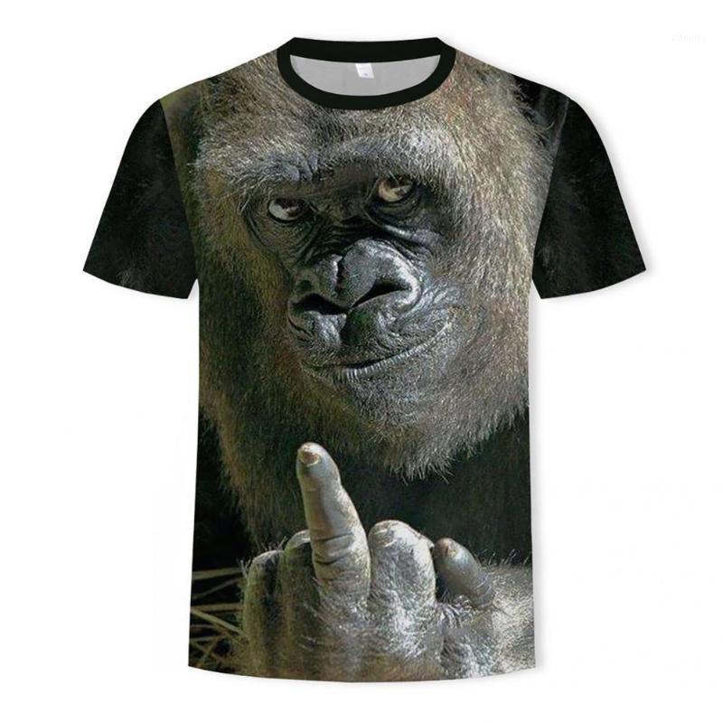 

Men' T-Shirts Men 3D Fashion 2022 Summer Printed Animal Monkey T-shirt Short Sleeve Funny Design Casual Tops Tees Graphic, Black
