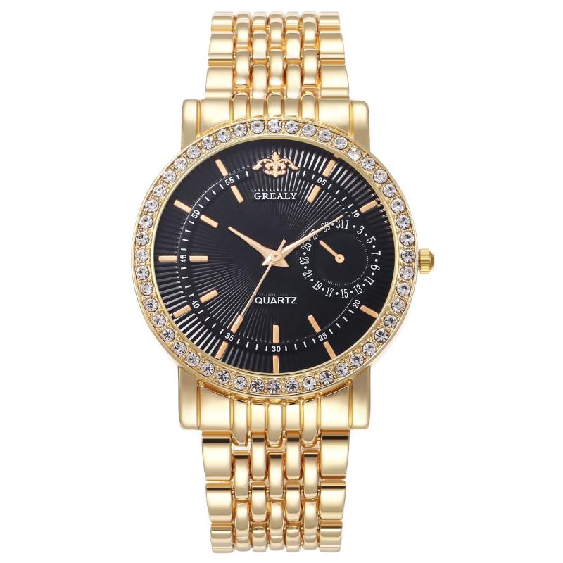 

Wristwatches Top Premium Luxury Watch Men Women Diamond Casual Business Quartz Watches Simple Scale Alloy Steel Band 2022 Ladies, Bronze