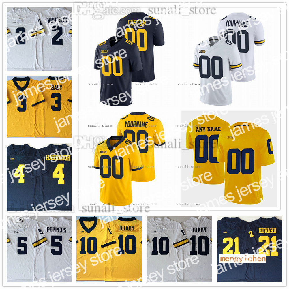 

American College Football Wear Michigan Wolverines NCAA College 97 Aidan Hutchinson Jerseys 42 Tate Myre 25 Hassan Haskins 12 Cade McNamara 10 Dylan McCaffrey 65 Zak, Kids white