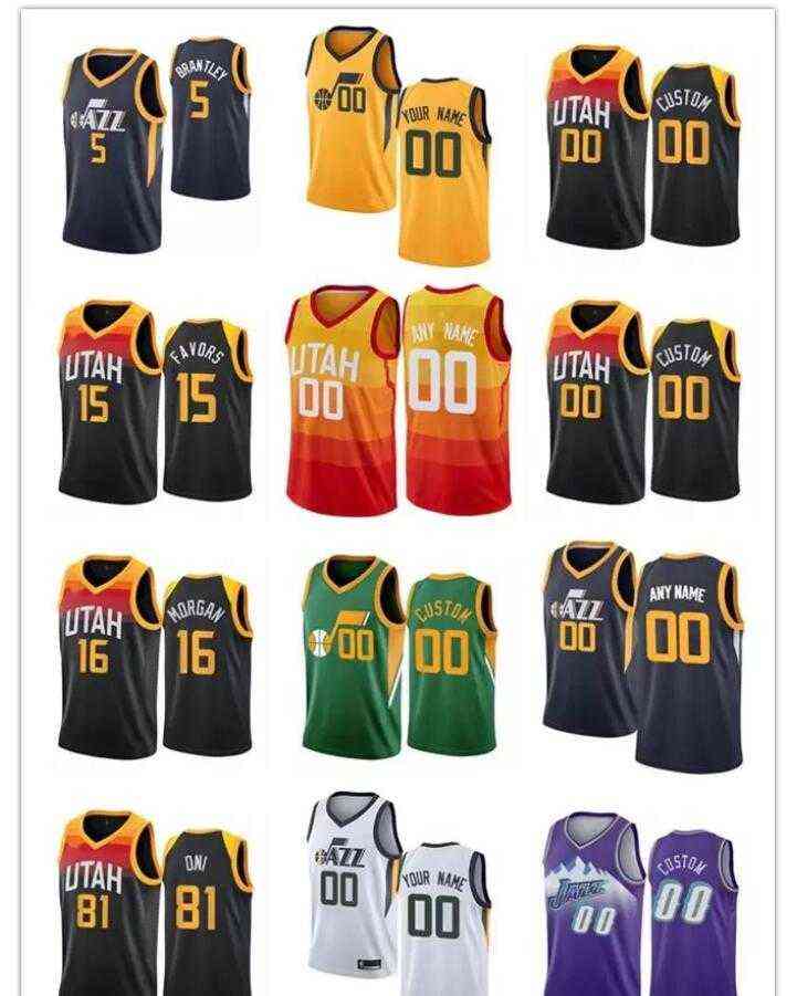

Mens Womens Youth 15 Derrick Favors 81 Miye Oni 16 Juwan Morgan 5 Jarrell Brantley Custom White yellow purple green navy Bask''nba''Jerseys, Colour