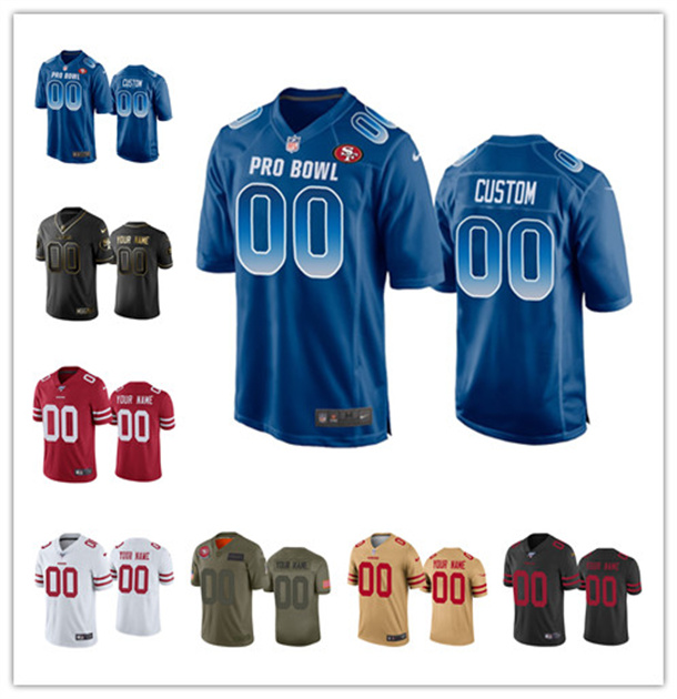 

Jersey Custom Men women youth San Francisco''49ers''100th Season Black white red blue Vapor Limited Sewn embroidery