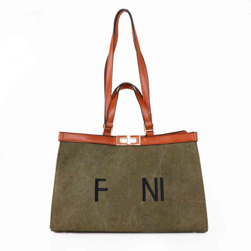 

Fashion Trend New Ladies Luxury Brand Bag Designer Wholesale Net Safflower with Large Capacity Canvas Portable Tote Women's 2022 Shoulder, Khaki8
