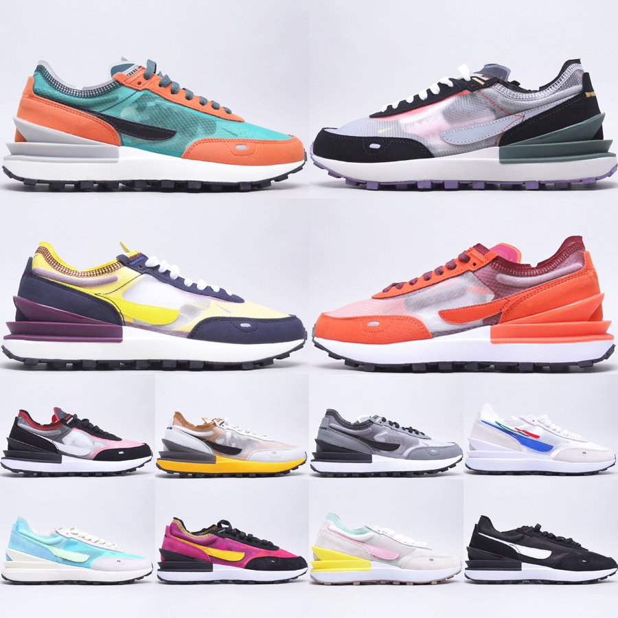 

High Quality Waffle One Men Women Running Shoes Designer Trainers Active Fuchsia Green Rust Oxide Summit White Volt Dark Beetroot Yellow Strike Sneakers Size 36-45, Bubble wrap packaging