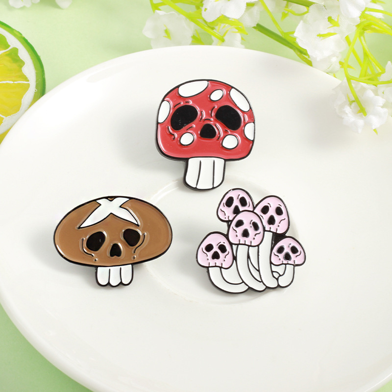 

Cute Mushroom Cartoon Brooches Pin for Women Kids Fahsion Jewelry Shirt Coat Dress Denim Bag Decor Enamel Pin factory wholesale, Color #1
