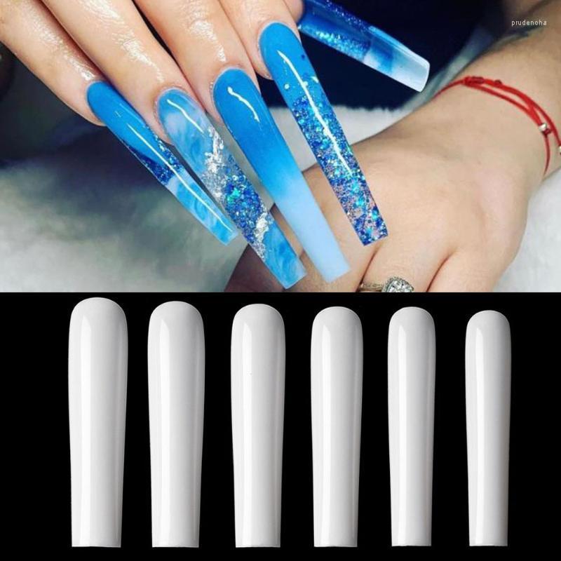 

False Nails 120pcs/Bag XXXL No C-Curve Ballerina Coffin Nail Tips Clear/Natural Super Long Press On Art Full Cover 3XL Prud22, 3xl coffin clear
