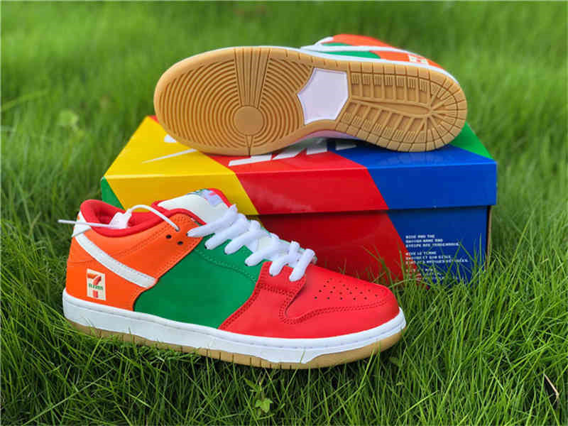 2022 New Authentic 7-Eleven Low Sport Men Women Red Green Orange Skateboarding Shoes Sneakers Tokyo Limit With Original Box