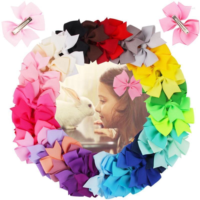 

Hair Accessories 40pcs/lot 40 Colors Ribbon Bows Clips Girls Hairpin Girl's Boutique Clip Kids Chidlren, 40pcs-32