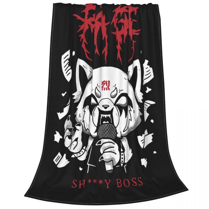 

Blankets Aggretsuko Aggressive Retsuko Karaoke Rage Mood Knitted Blanket Flannel Super Soft Throw For Bed Bedroom Quilt