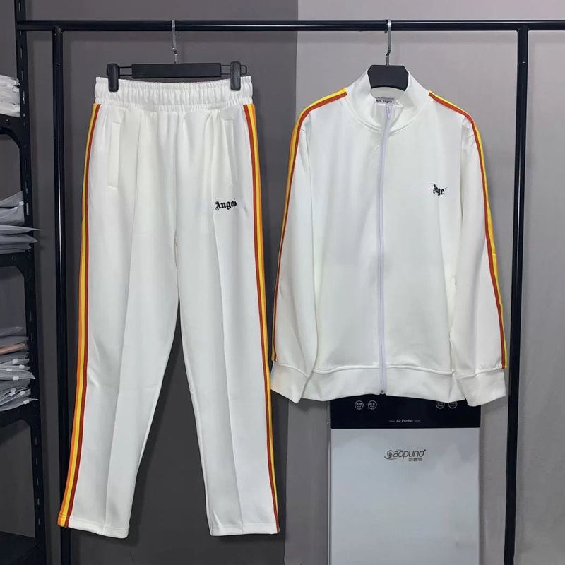 

PA Tracksuits Designer Men Suit Angel Alphabet Print Jacket Pants Two Piece Loose Casual Zipper Baseball Jackets Sweatpants Lovers Hip Hop Sportswear Set, White-suit