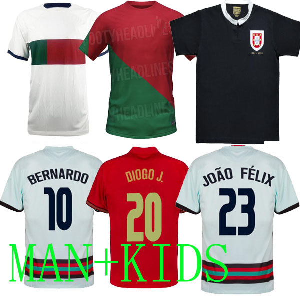 

22 23 Portuguesa JOAO FELIX soccer jerseys RUBEN NEVES BRUNO RONALDO FERNANDES Portugieser 2022 Portuguese football shirt Men Kids kit sets DIOGO J. OTAVIO 100th, Home kids