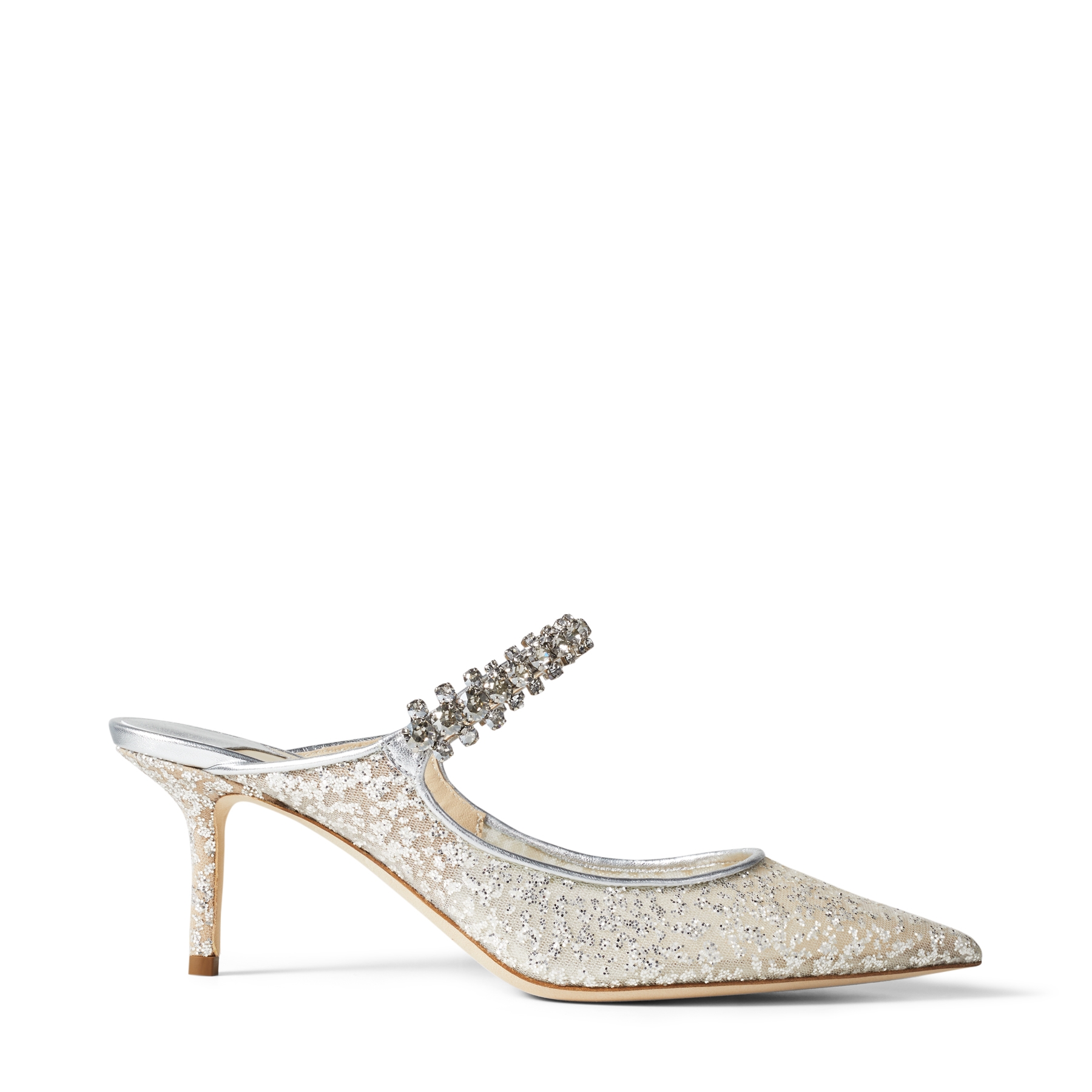 Designer-22s Femmes sandale pantoufle Bing 65mm talons hauts chaussures cheville cristal à lacets blanc sandale paillettes Mules cuir verni noir