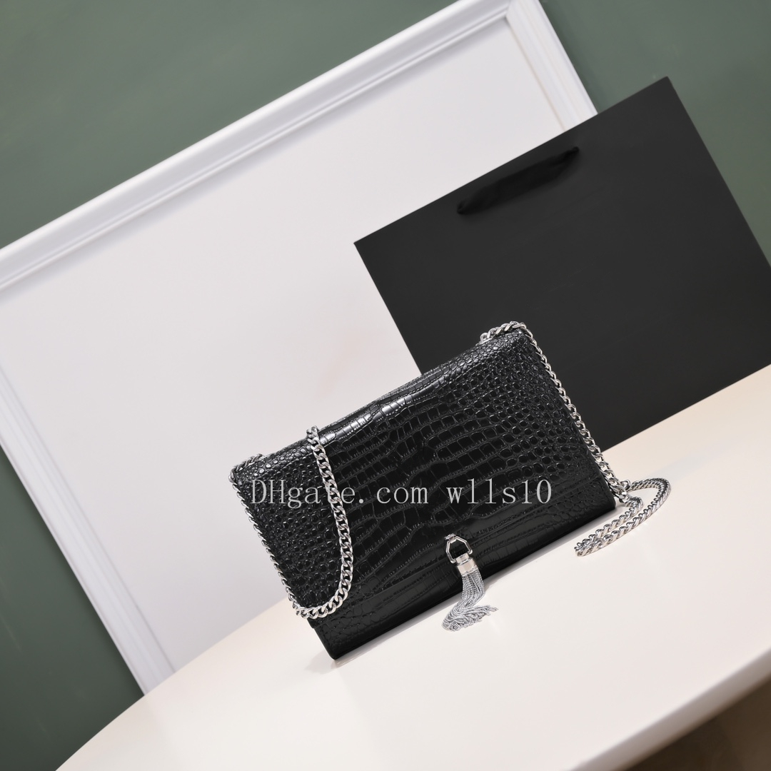 

Handbag Woman Luxurys designer bags Purse Crossbody 3 colour real leather Alligator Tassel chain chain Fashion Women Messenger womens Shoulder Bag Handbags purses, With box
