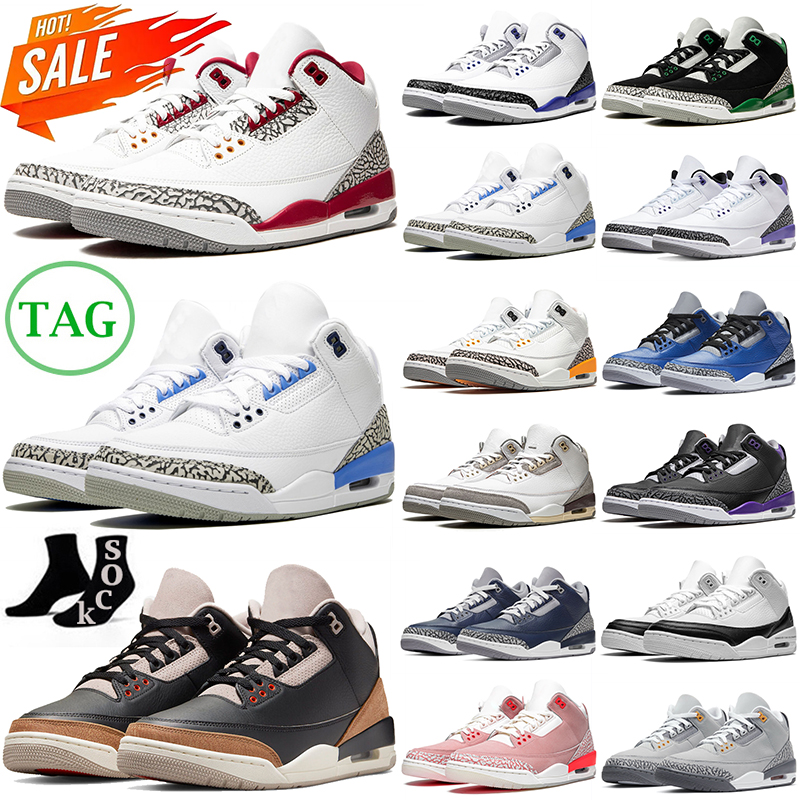 

3 3s mens basketball shoes Pine Green Cardinal Red outdoor sports sneakers trainers, 3s cool grey