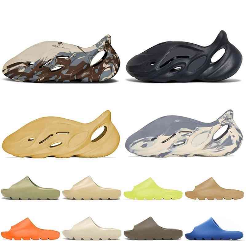 Adds yeesys Slides Eva Women Men Slippers Designer Moon Gray Cream Clay Mineral Blue Foam Rnnr Enflame Orange Glow Green Resin kany West