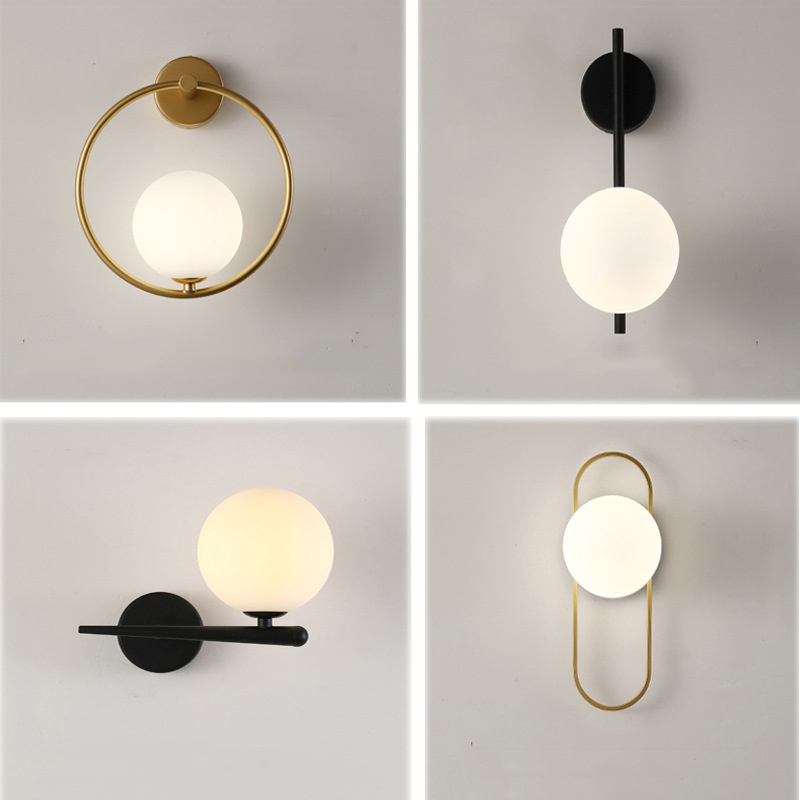 

Wall Lamps Nordic Glass Ball LED Wall Light for Living Room Interior Bedroom Lighting Fixture with 7w G9 Bulb Sconce Home