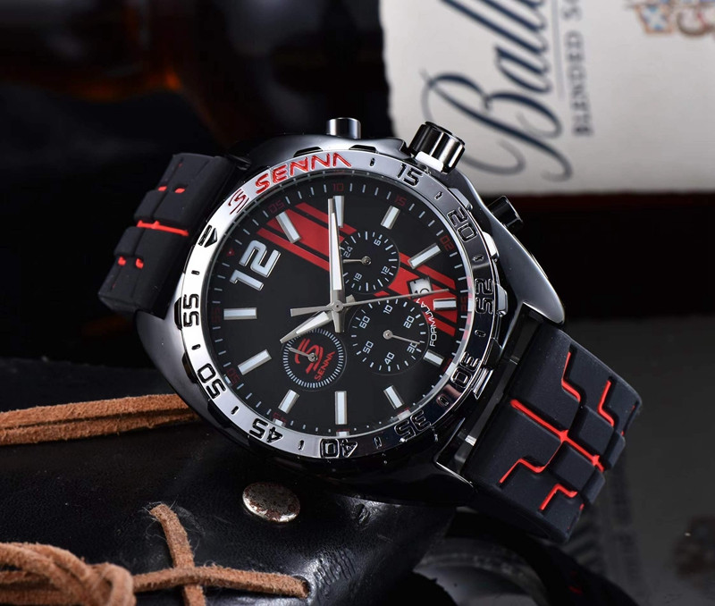 

2022 high quality Men Luxury Watches Six stitches All the dials work Mens quartz Watch Top brand Rubber Strap chronograph clock Fashion Mens accessories