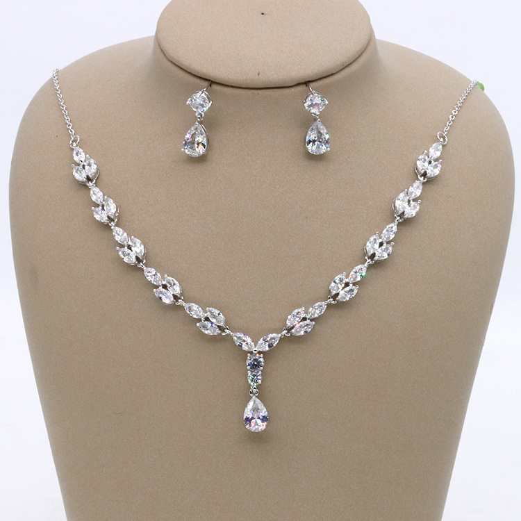 

Necklace Jushi Simple Bridal Zircon Chain Wedding Jewelry Banquet Dress Accessories