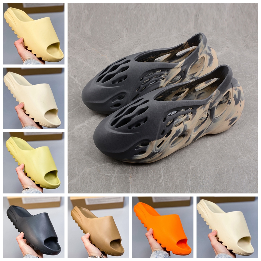 2022 new designer sandals slippers mens women kids slides slippers Enflame Orange Pure Cream Clay Sulfur Foam Slide Runr Ochre Vermilion luxury s