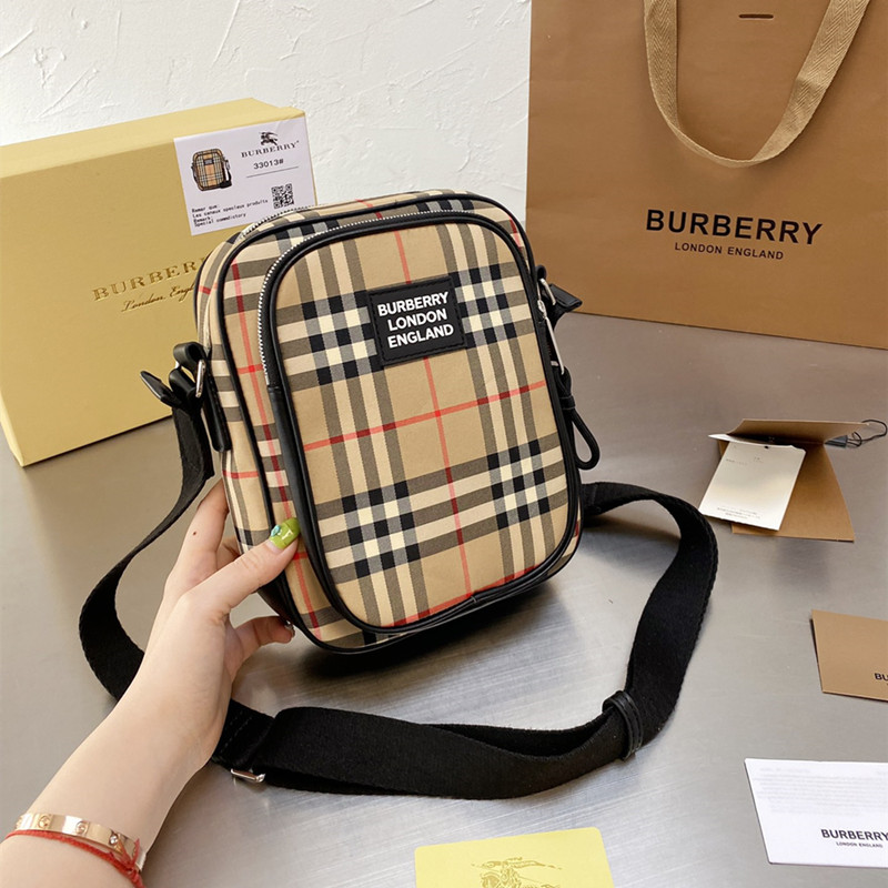 

Burberry Check cross body bags (22*15cm) for Men & Women Top, Box(could get damaged)