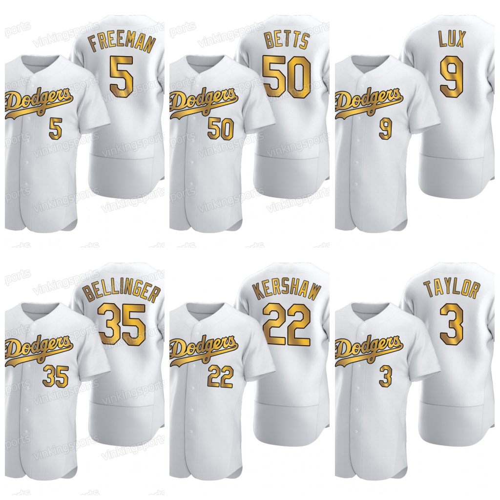 

2022 Gold Cody Bellinger Jersey 50 Mookie Betts All-Star Game 22 Clayton Kershaw Freddie Freeman Justin Turner Julio Urias Will Smith Trea Turner Dodgers Max Muncy, Mens flexbase army green