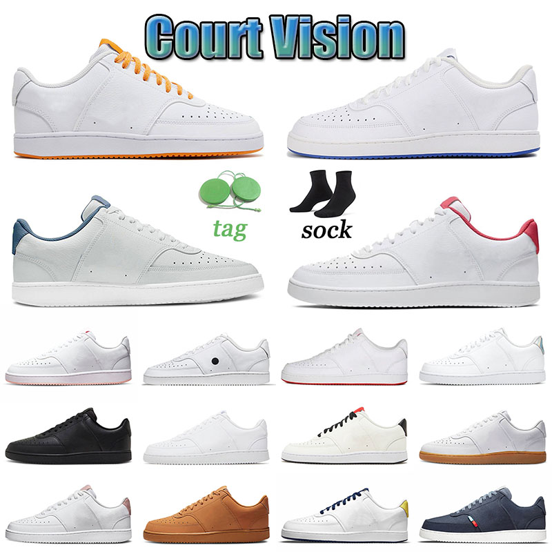 

2022 Bred Patent Court Vision Low Designer Shoes Black White Gum Hotsale Sneakers University Red Photon Dust Thunderstorm Electro Purple Men Women Sports Trainers, 36-45 black white