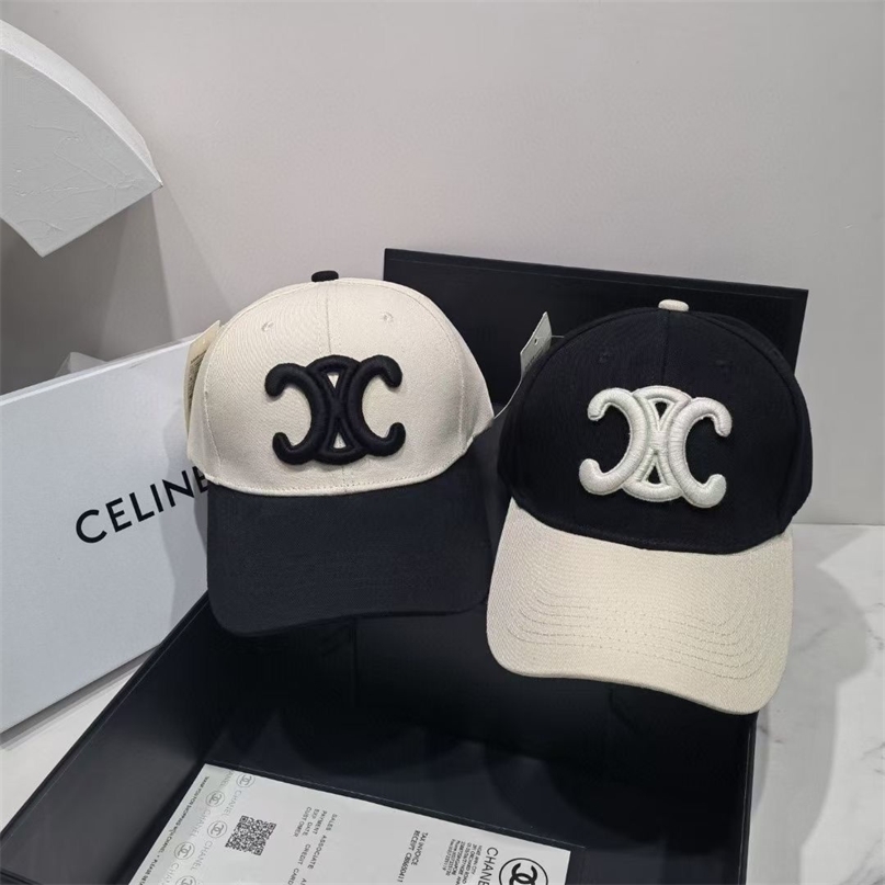 

Designer Ball Celins Caps The latest thin sailin baseball cap in spring and summer Arc de Triomphe blackandwhite contrast color cap the trend is versatile, Black
