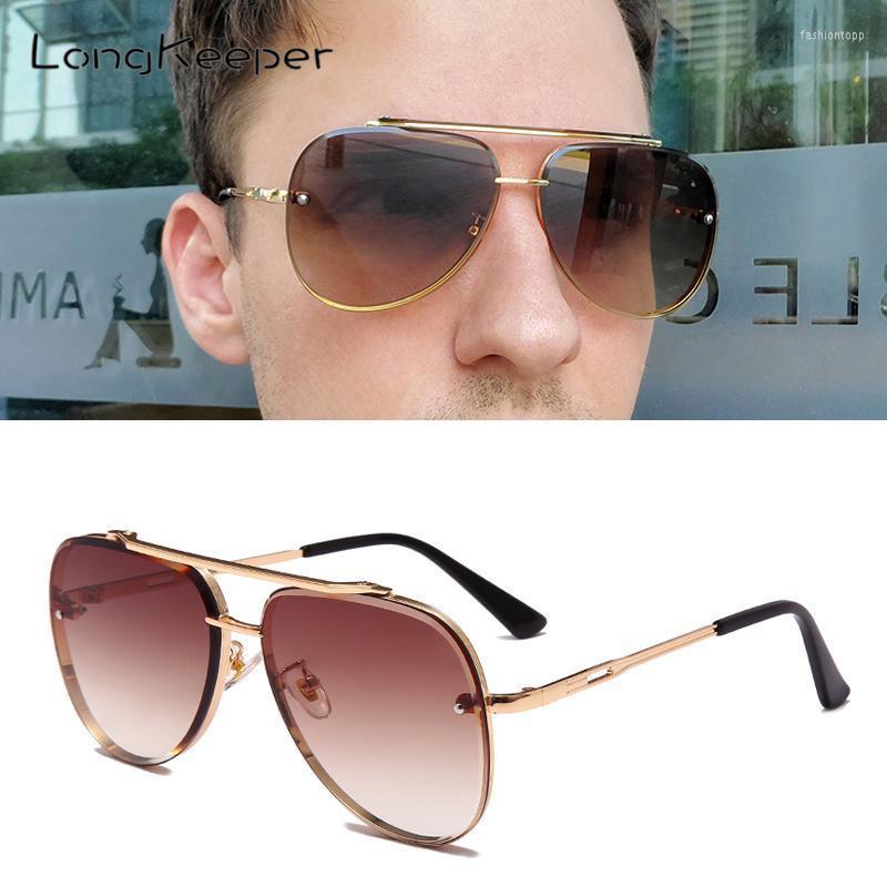 

Sunglasses LongKeeper Classic Metal Pilot Men Women Fashion Gradient Lens Sun Glasses Male Outdoor Driving Oculos De SolSunglasses