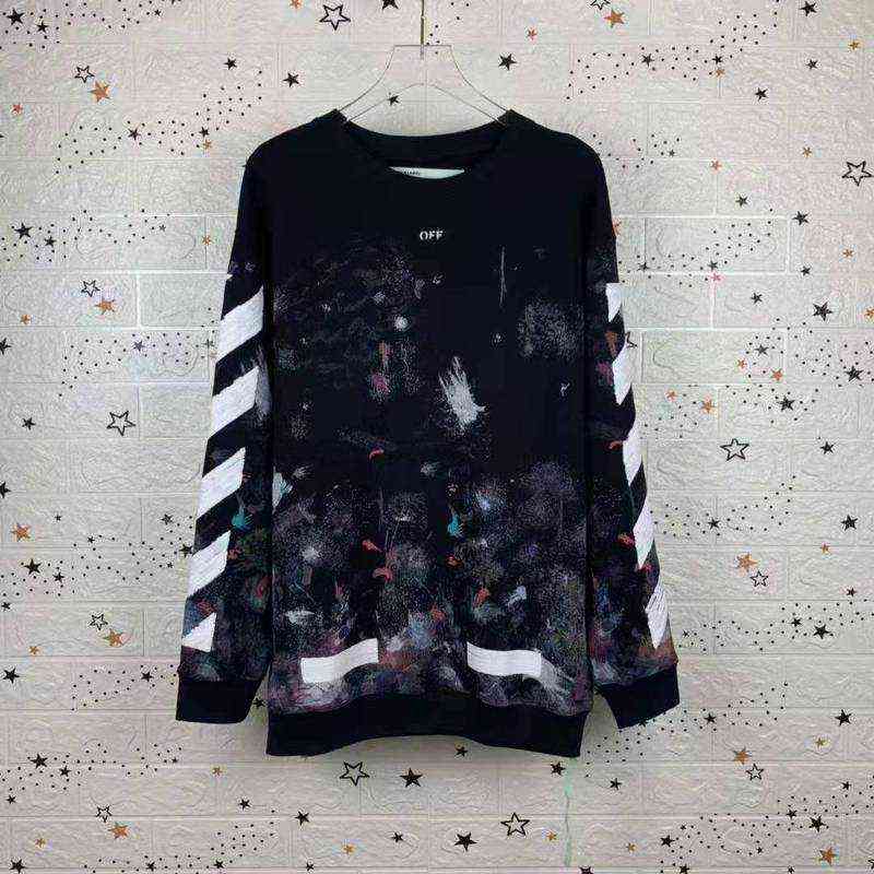 

Factory Online Export Trendy Sweater Spring and Autumn New Fashion Br Ow Off Round Neck Pullover Bottomed for Men Women, Black