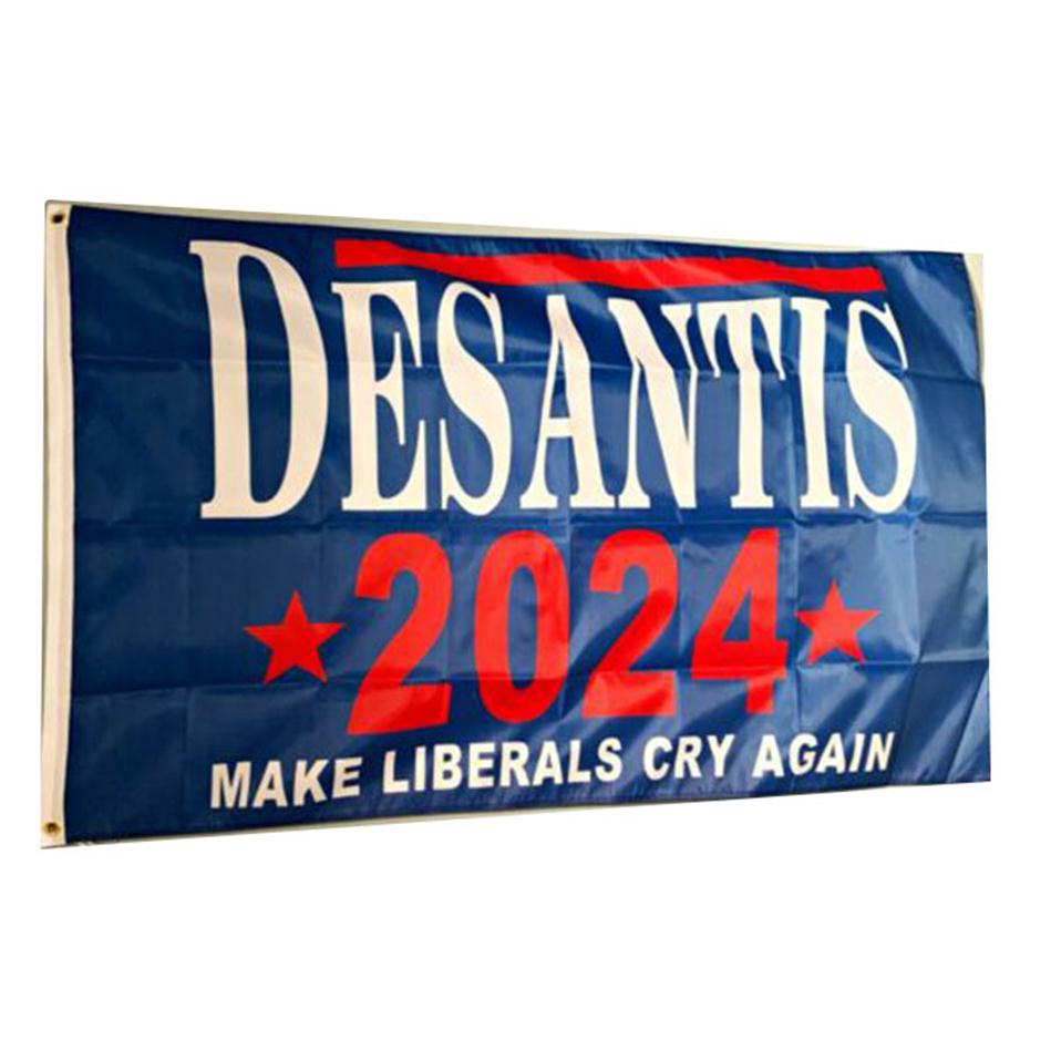 

Trump Desantis 2024 Make Liberals Cry Again Flag 100D Polyester Vivid Color UV Fade Resistant Double Stitched Decoration Banner 903140